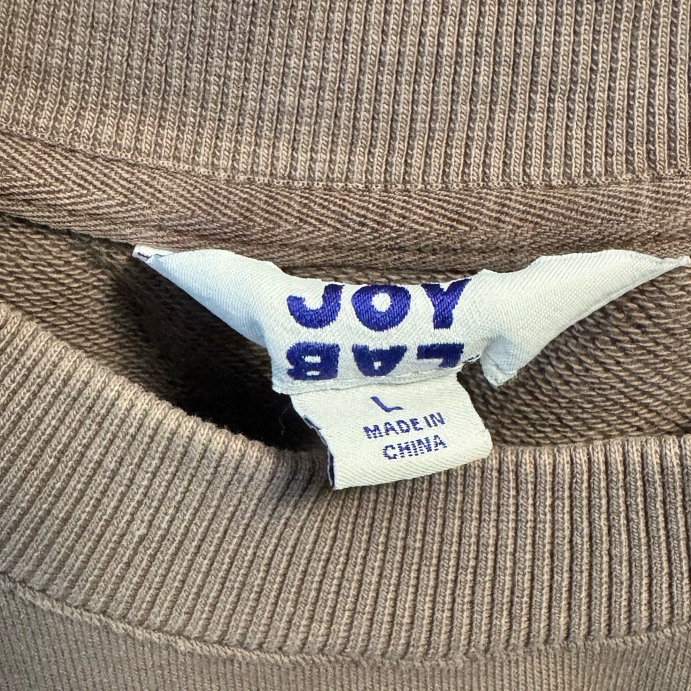 JoyLab Taupe Crewneck Sweatshirt - Picture 2 of 4